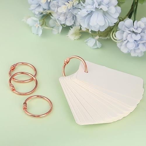 Miniatura 6 de Mr. Pen - Anillo para carpeta de hojas sueltas, paquete de 40, anillos de oro rosa de 1 pulgada, anillos de libro, anillos de metal para tarjetas de