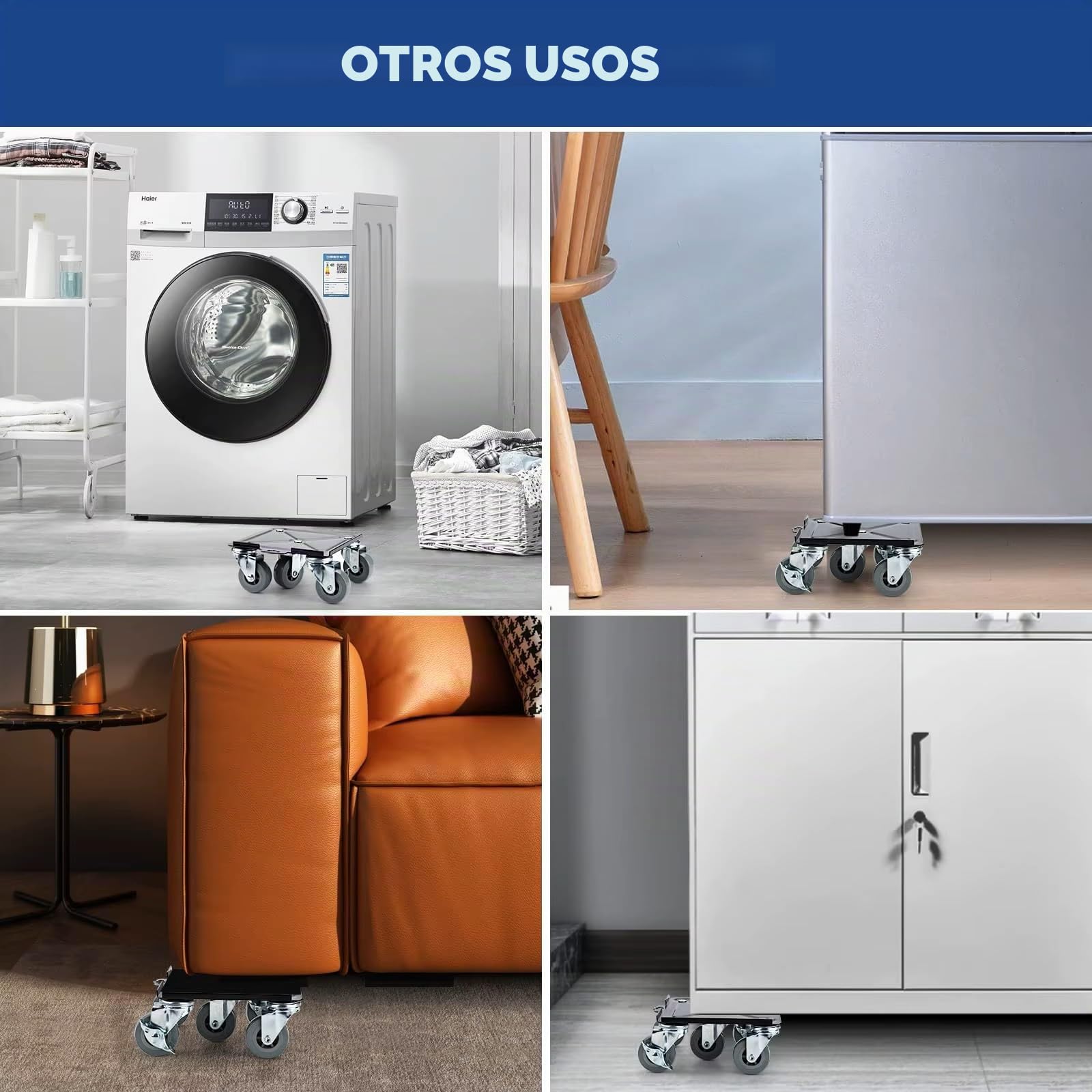 Transportador para Mover Muebles Pesados con Ruedas, Muy Resistente, Materiales, 600 kg, Ruedas para Muebles, Elevador Muebles 360° Ruedas Giratorias, Elevador de Muebles, Acero