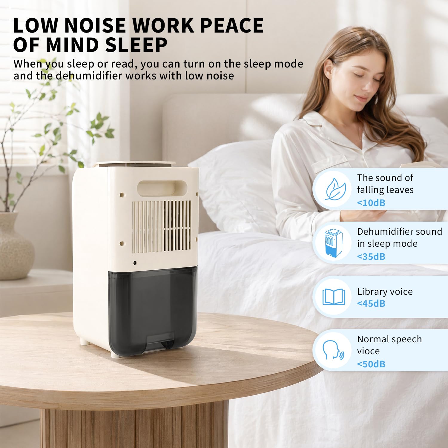 Generic US 1.5L Deshumidificador de aire interior con temporizador y luz eléctrica