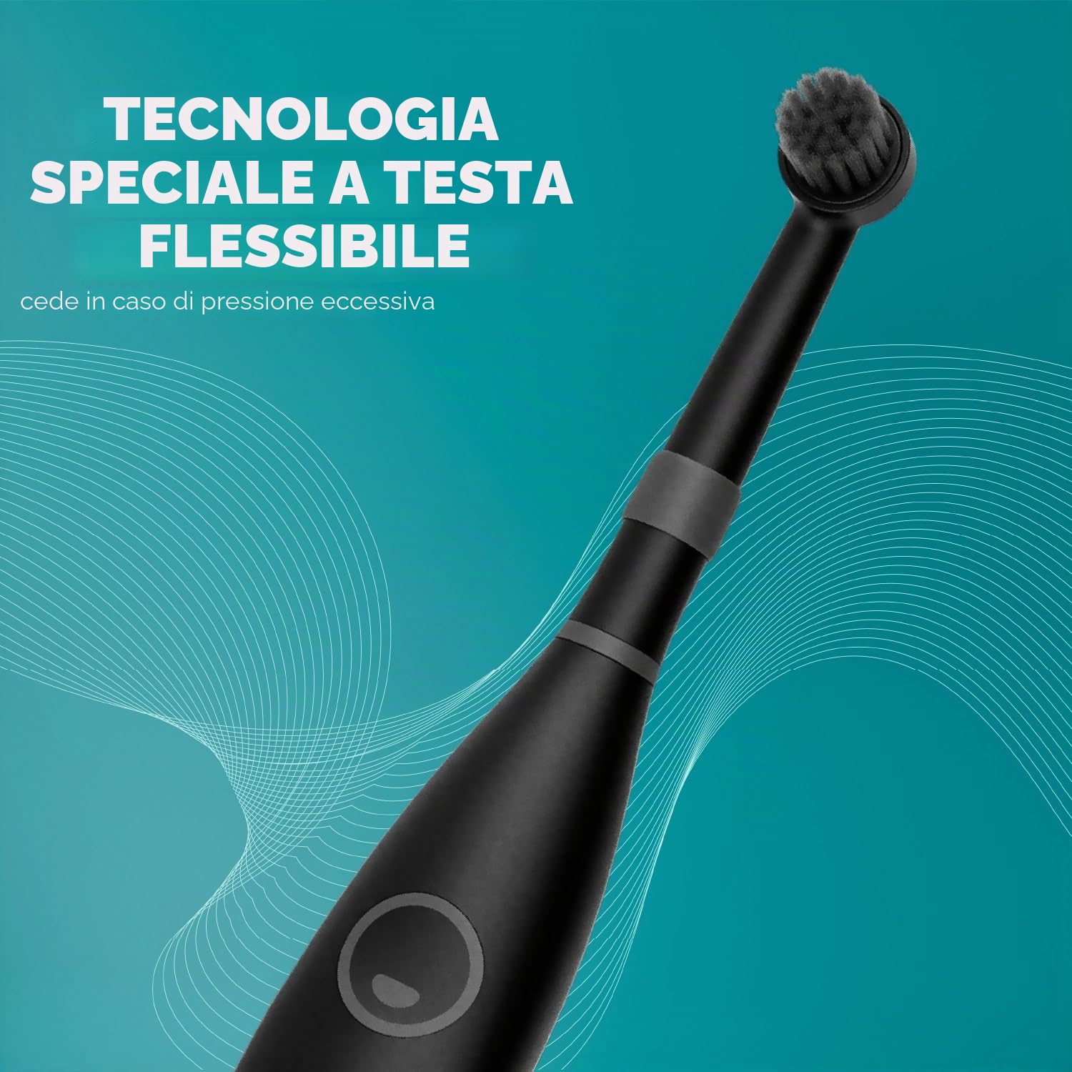 happybrush spazzolino elettrico ECO R2 Vincitore del test Ökotest Starter Set nero - spazzolino rotante sostenibile con batteria inclusa 3 testine e dentifricio al carbone attivo nero
