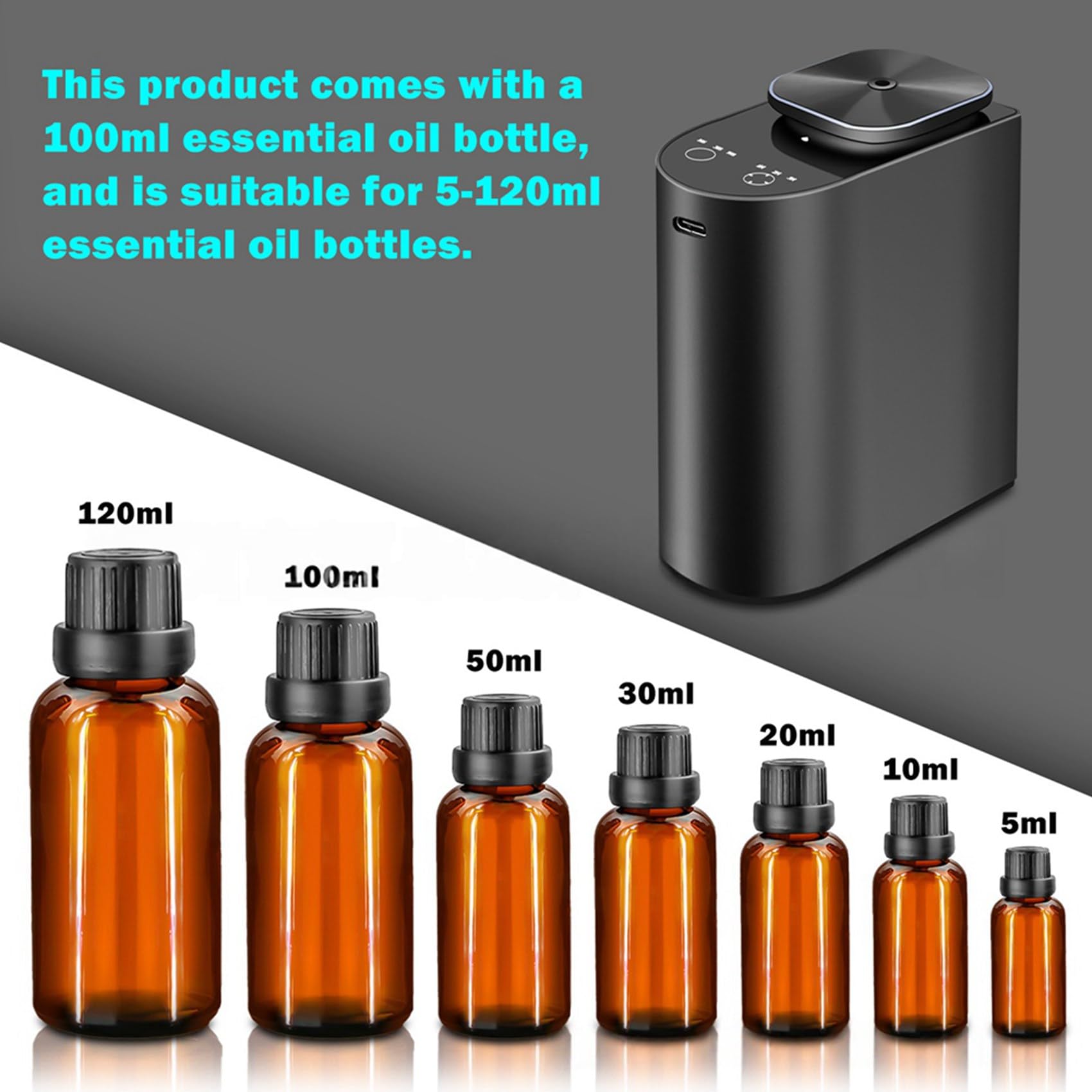 2X Difusor de Aceites Esenciales Sin Agua. Batería Grande de 4000 MAh, Capacidad de 100 Ml, Ideal para Hoteles, Habitaciones Grandes y Oficinas.