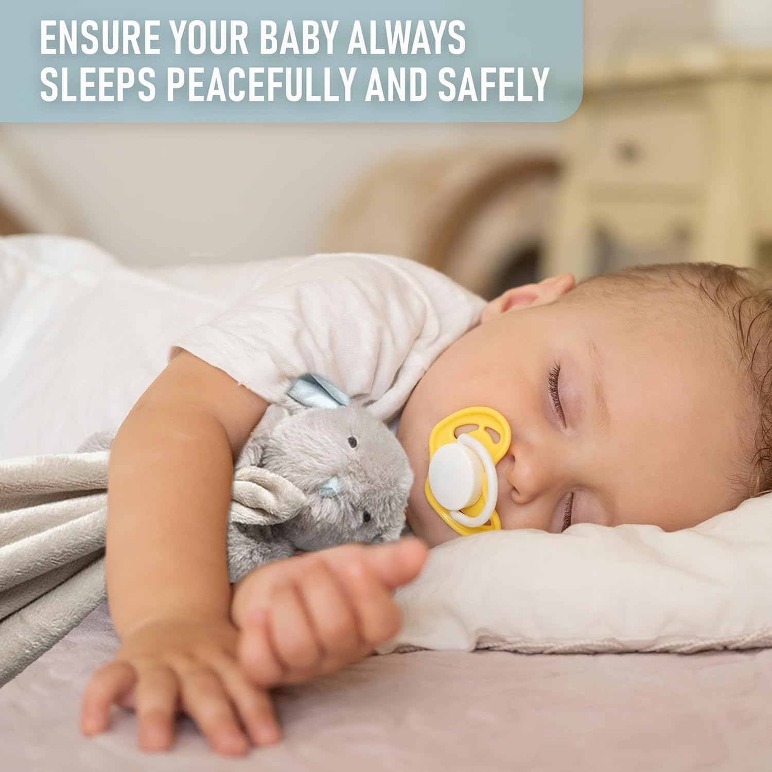 Baby Bunny Lovey Super Soft Large Security Blanket Newborn Snuggler Plush Toy Stuffed Animal Cuddle Nursery Essentials Loveys for Babies Girl Boy Infant Gift Toddler Blankie | 19.6 Inches Blue Rabbit - Image 7