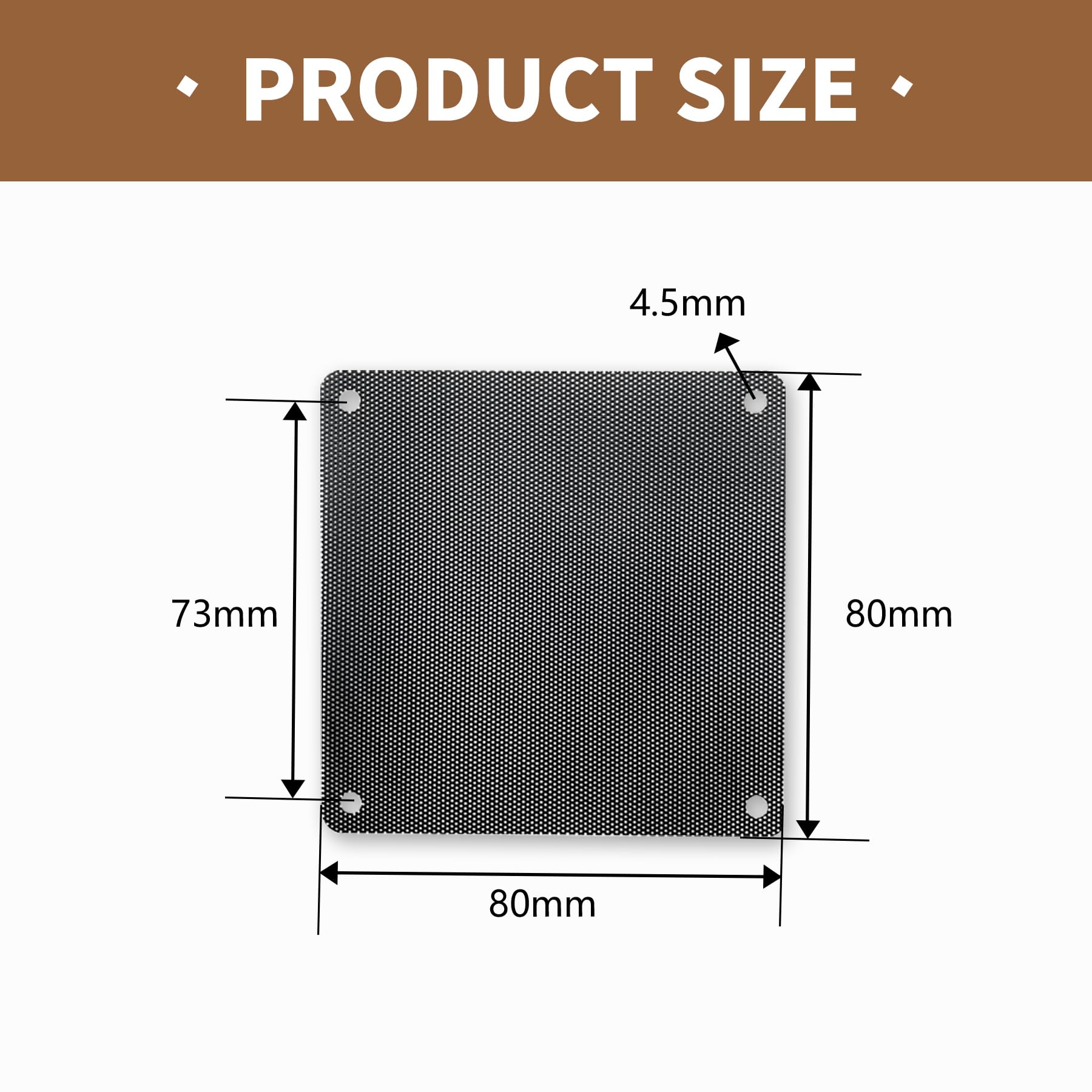 Maglia 80 x 80mm del filtro della polvere della copertura della ventola di raffreddamento del PC, 10 pezzi