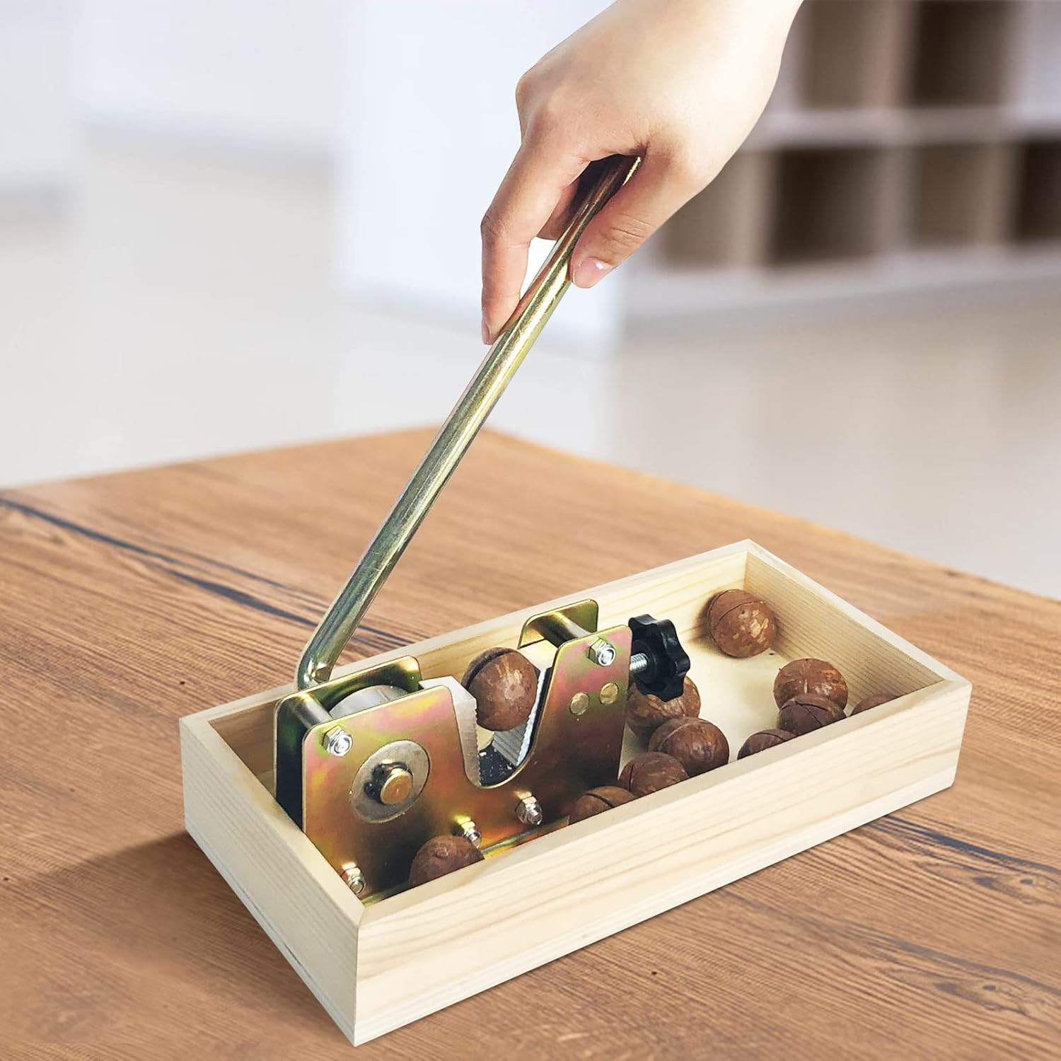 Artcome Heavy Duty Macadamia Nut Cracker Tool with 1 Crab Cracker, 2 Wide Crab Forks, Wood Handle Base with Rectangular Wooden Box Base for Walnuts, Almonds, Pecans, Hazelnuts, Macadamia Nut, etc - Image 7
