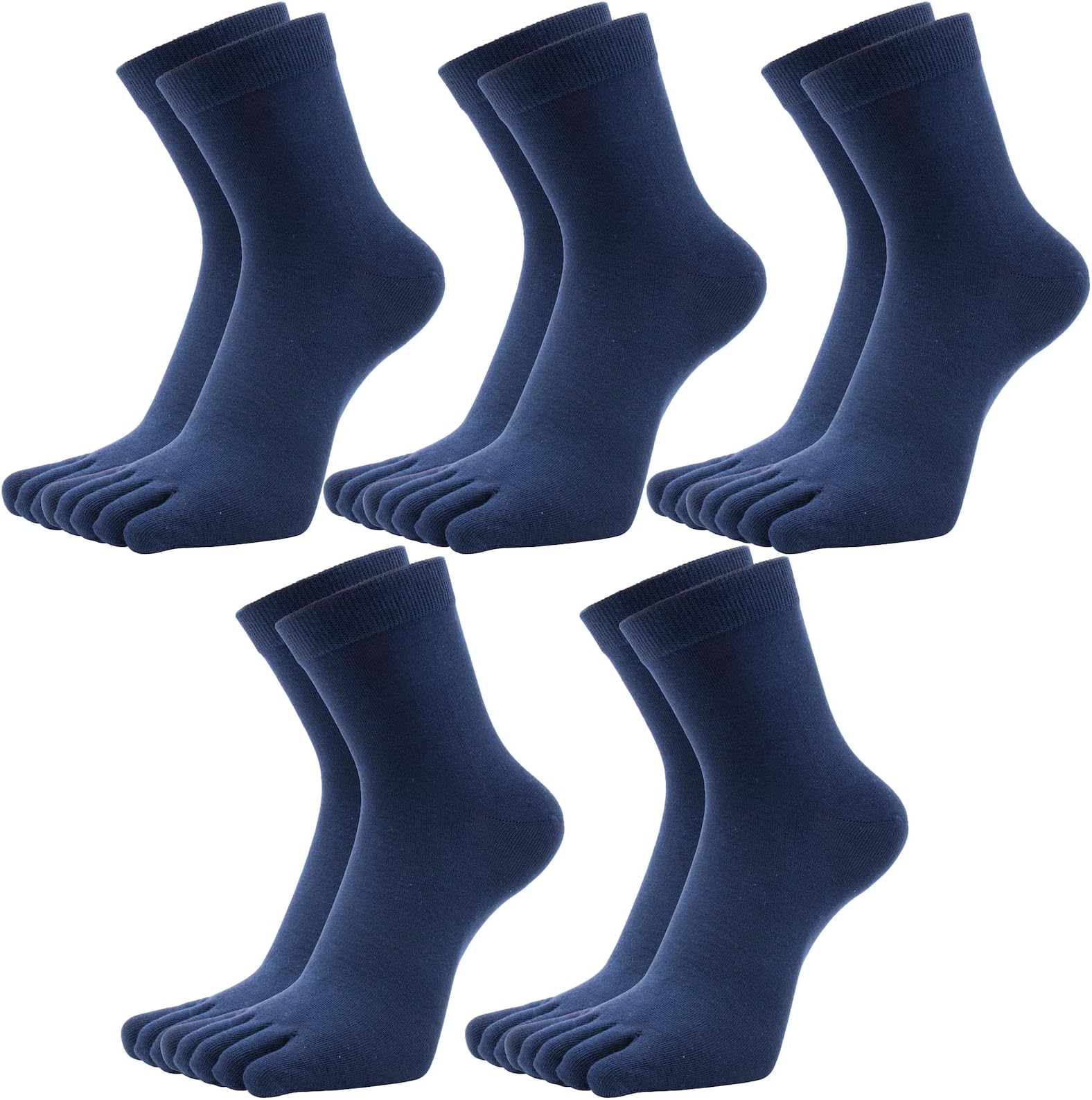 Five Finger Toe Socks Crew Cotton antibacterial and deodorant sweat-absorbent Running Leisure Socks For Men 5 Pairs Size 7-11