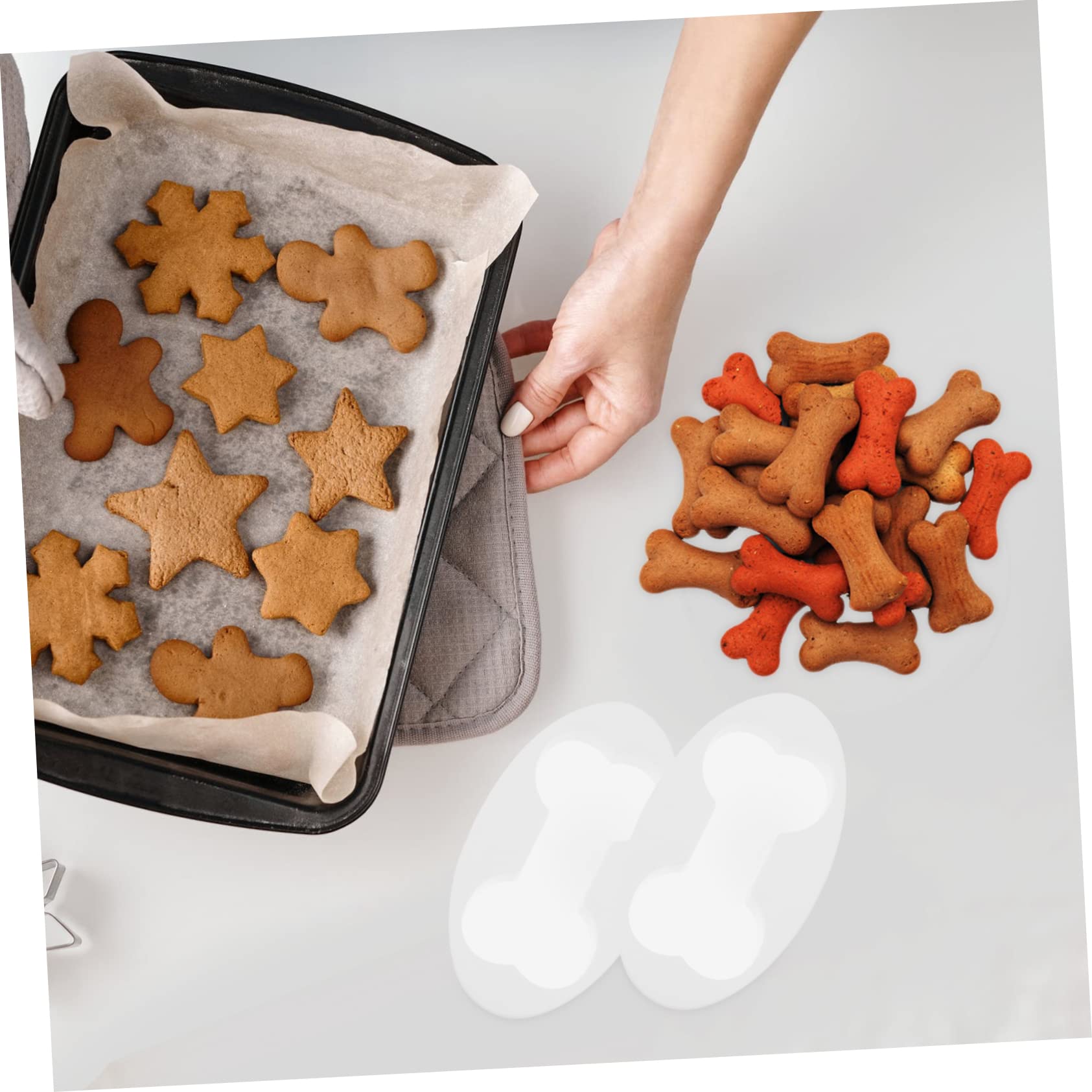 IMIKEYA 5 Juegos Cortadores De Galletas De Hueso Molde Para Hornear Azúcar Mini Galletas Para Perros Formas De Cortadores De Galletas Pastel De Hueso El Plastico 8 Uds * 5
