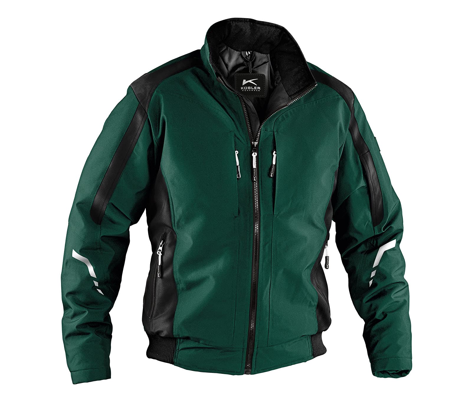 KÜBLER Workwear Wetterblouson – Jacke mit wattiertem Steppfutter – Wetterblouson aus 100% Polyester moosgrün/schwarz Gr. M