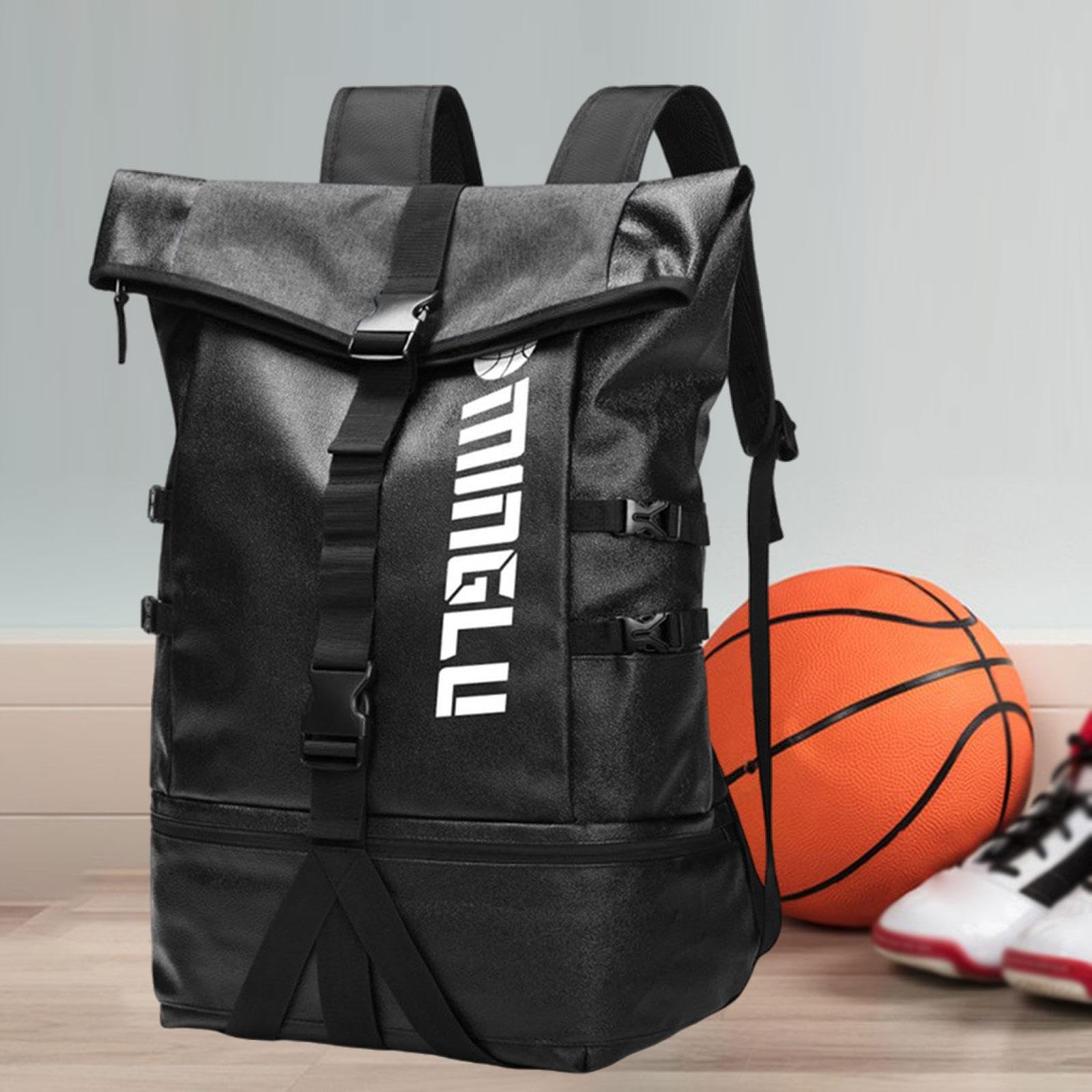 Zaino da pallavolo ad capacità, resistente all'acqua, con comode cinghie regolabili, per attività sportive quotidiane e allenamento di basket, con scomparto per la