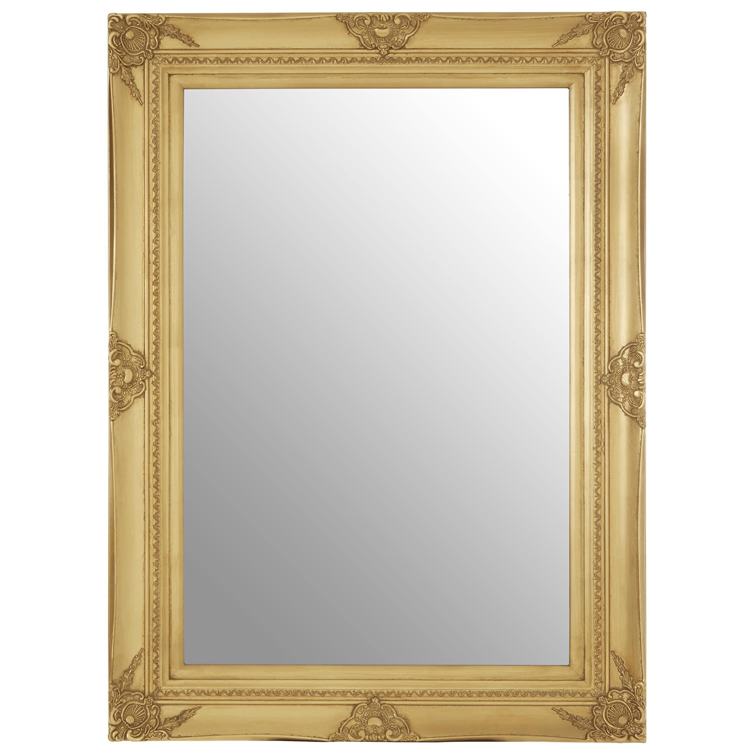 Premier Housewares Wall Mirror / Mirrors For Garden / Bathroom / Living Room With Carving Rectangular Frame / Finish Wall Mounted Mirrors Gold