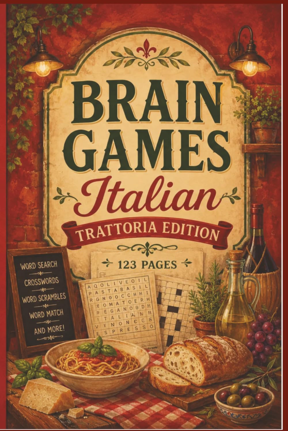 Brain Games: Italian Trattoria Edition: 60 Large Print Word Search Puzzles for Foodies and Culinary Lovers – Travel-Sized 6x9 Brain Games for Adults ... Palate: Global Culinary Word Searches)