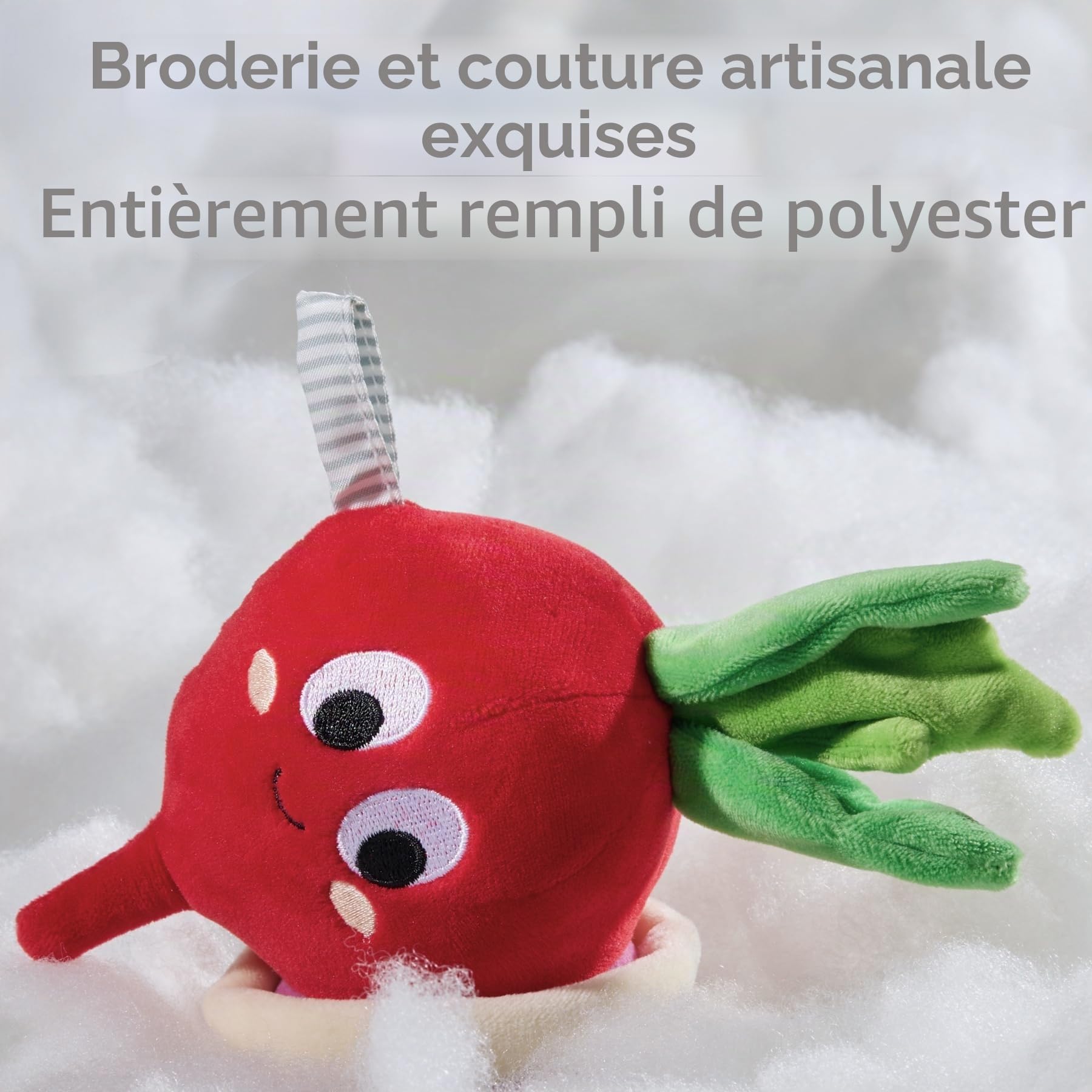 TUMAMA Jouet Poussette Bebe 0 3 6 9 12 Mois, Jouet Eveil Bébé, Suspendu Legumes Jouets en Peluche, Sensoriel Légumes Jouets pour Bébés Siège Voiture, Cadeau pour Nouveau-né pour 6 9 12+ Mois