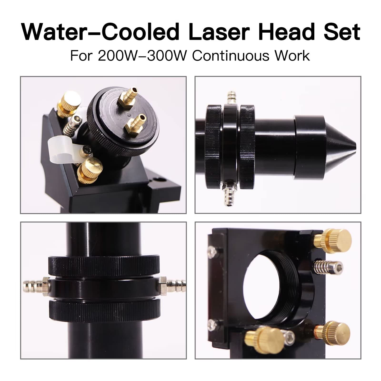 Set di Testine Laser CO2 Raffreddate ad Acqua Con 1 PZ Lente di Messa A Fuoco Dia.25mm FL50.8mm e 3 PZ Cu/Specchio di Rame Dia.30mm per Laser Engraver Cutter Macchina