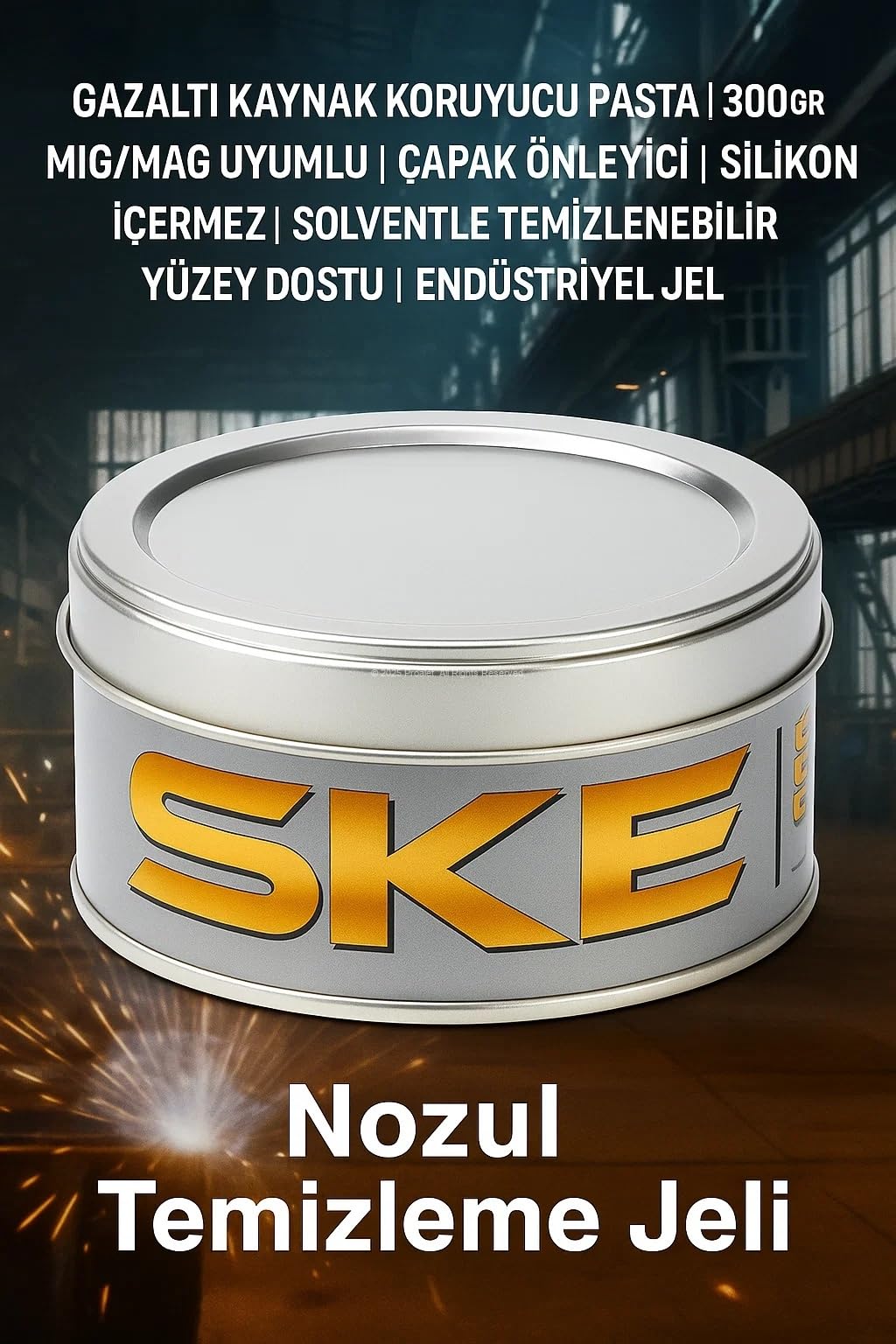 Proalet SKE Nozul Temizleme Jeli, Gazaltı Kaynak Koruyucu Pasta, 300 gr, MIG/MAG Uyumlu, Çapak Önleyici, Silikon İçermez, Solventle Temizlenebilir, Yüzey Dostu, Endüstriyel Jel