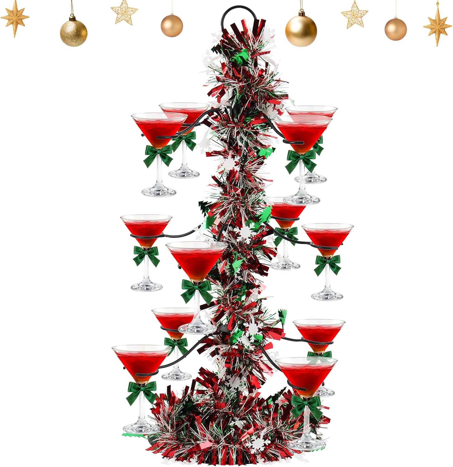 Cocktail Tree Stand for Drinks, 3 Tier Champagne Glass Holder
