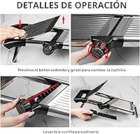 Vista 4 de VEKAYA Cortador de mandolina, cortador de mandolina para cocina, mandolina ajustable, mandolina de acero inoxidable, cortador de verduras, papa