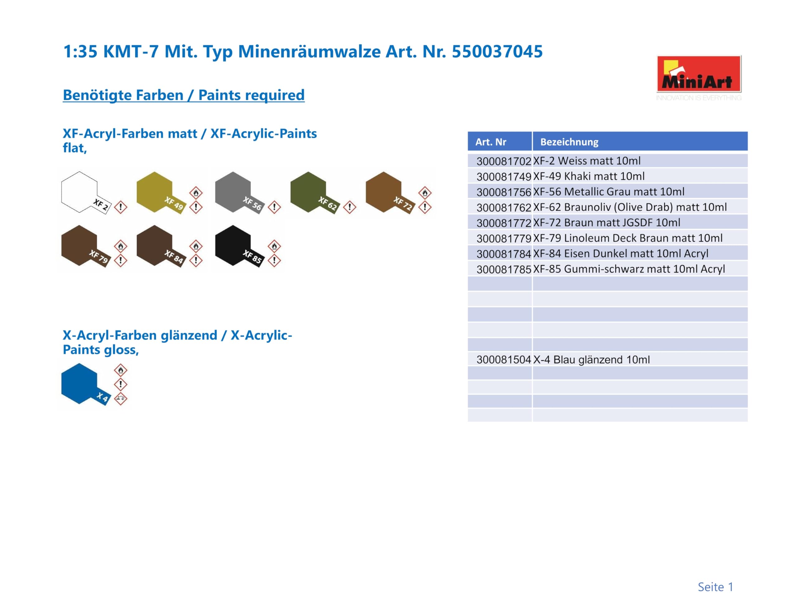 Maquette Miniart 1:35 - Rouleau Déminage Militaire Type Moyen KMT-7