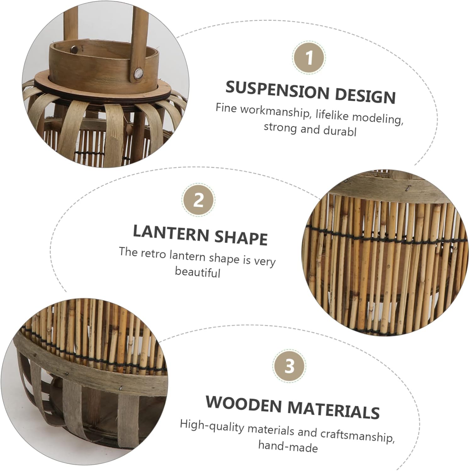 Elegant Retro Style Decorative Candle Lanterns Handmade Woven Country Decor Wooden Candlestick for Home
