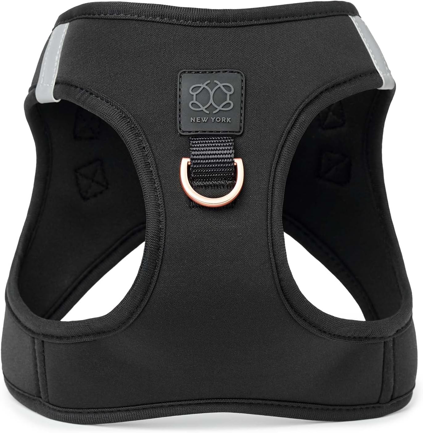 The DOGISTRY - SoHo Dog Harness - Black - Award-Winning Luxe No-Pull Design - Crafted for Style, Ease & Innovation - S (7-11lbs)