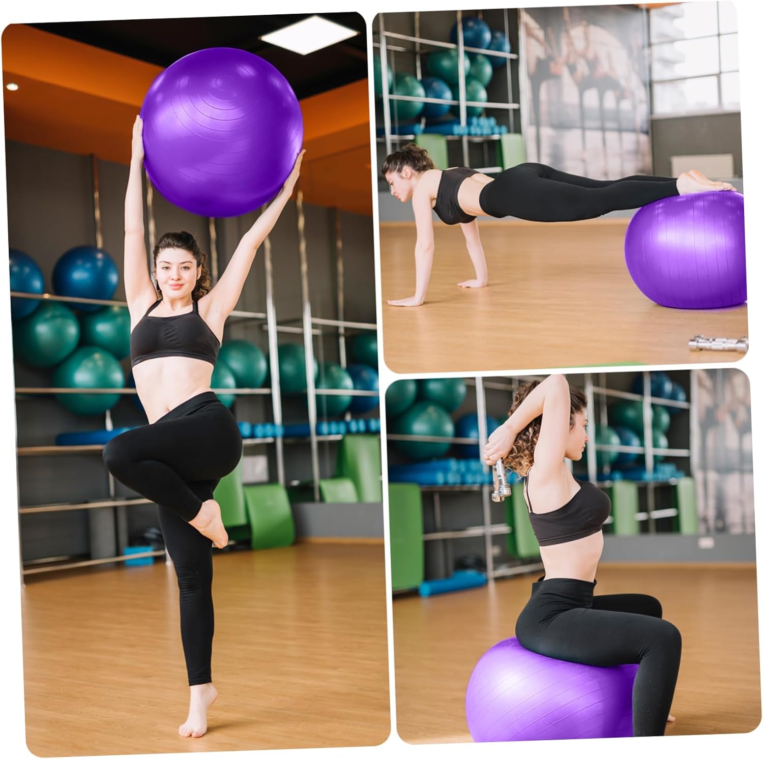 Extra Thick Inflatable Yoga Ball for Exercise Stability Ball with Anti-Burst Feature Core Trainer Fitness Accessory for Home Gym and Workouts