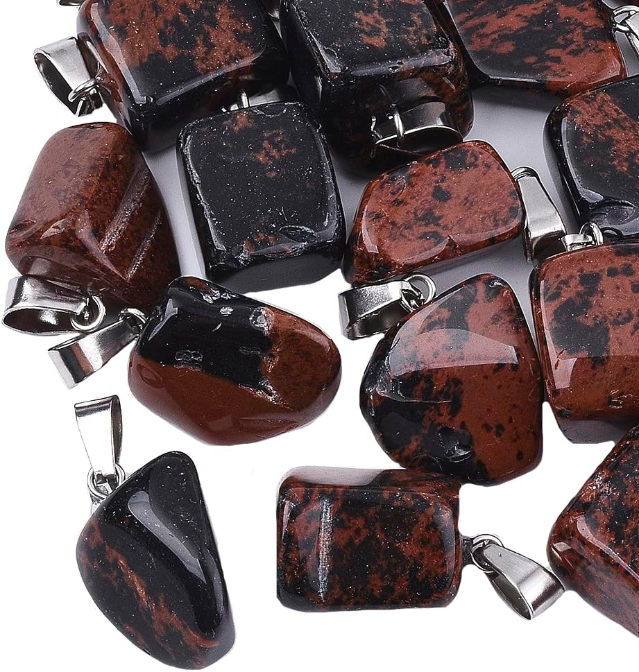 KISSITTY Natural Gemstone Pendants Nuggets Crystals Energy Healing Stone Dangle Charms for DIY Jewelry Crafts Key Chains Necklaces Earrings Ornaments