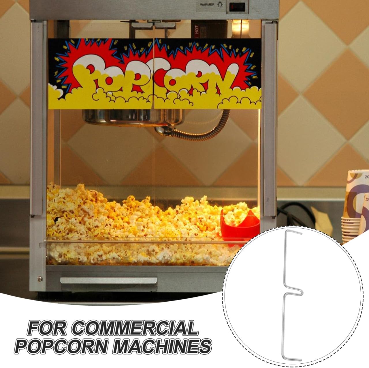 Hemobllo Popcorn Machine Stirring Rod 6.10 Inch Metal Mixer Stick Replacement Part Commercial Popcorn Maker Supply Durable Wire Mixer image 4