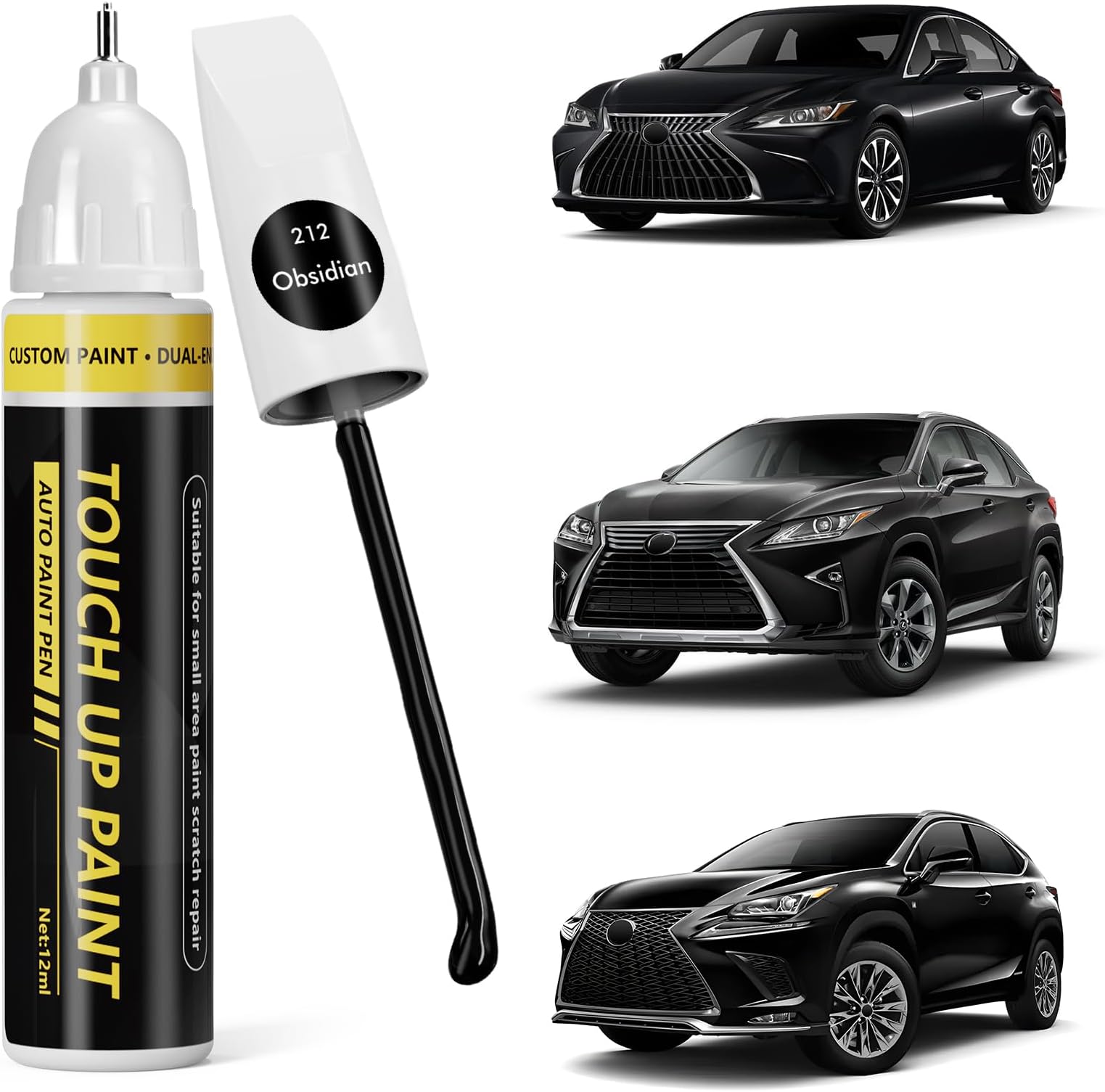 (Obsidian (212) Car Touch Up Paint for Lexus,Car Paint Scratch Repair Kit,2 in 1 Premium Scratch Remover Pen with Exact Color-Matched