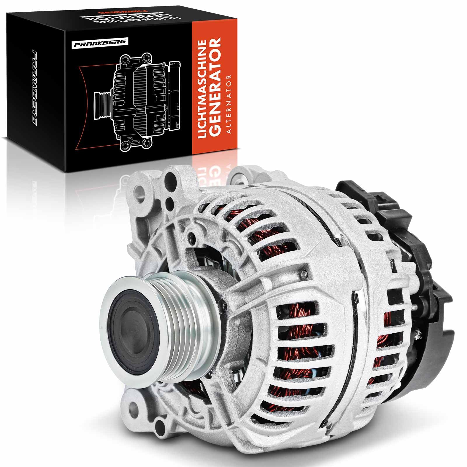 Frankberg Lichtmaschine Generator 2-Polig Kompatibel mit A3 8P1 1.6L-3.2L 2003-2012 Golf V 1K1 1.6L-3.2L 2003-2009 P.a.s.s.a.t 3C2 1.6L-3.2L 2005-2010 Repalce# 07K903023A