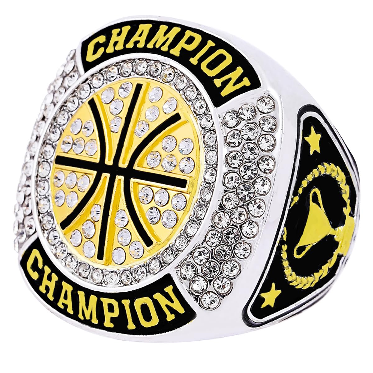 CHXIXUE Size 7 to 14 Basketball Championship Rings Basketball Ring Trophy Award Winner MVP Collectible Gift Champion Ring