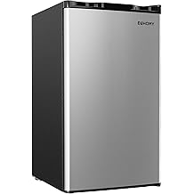 EUHOMY 3.2 Cu.Ft Mini Fridge with Freezer, Single Door Compact Refrigerator, Energy Saving, Mini Refrigerator Adjustable Thermostat, Mini fridge for Bedroom, Dorm, Office, Silver