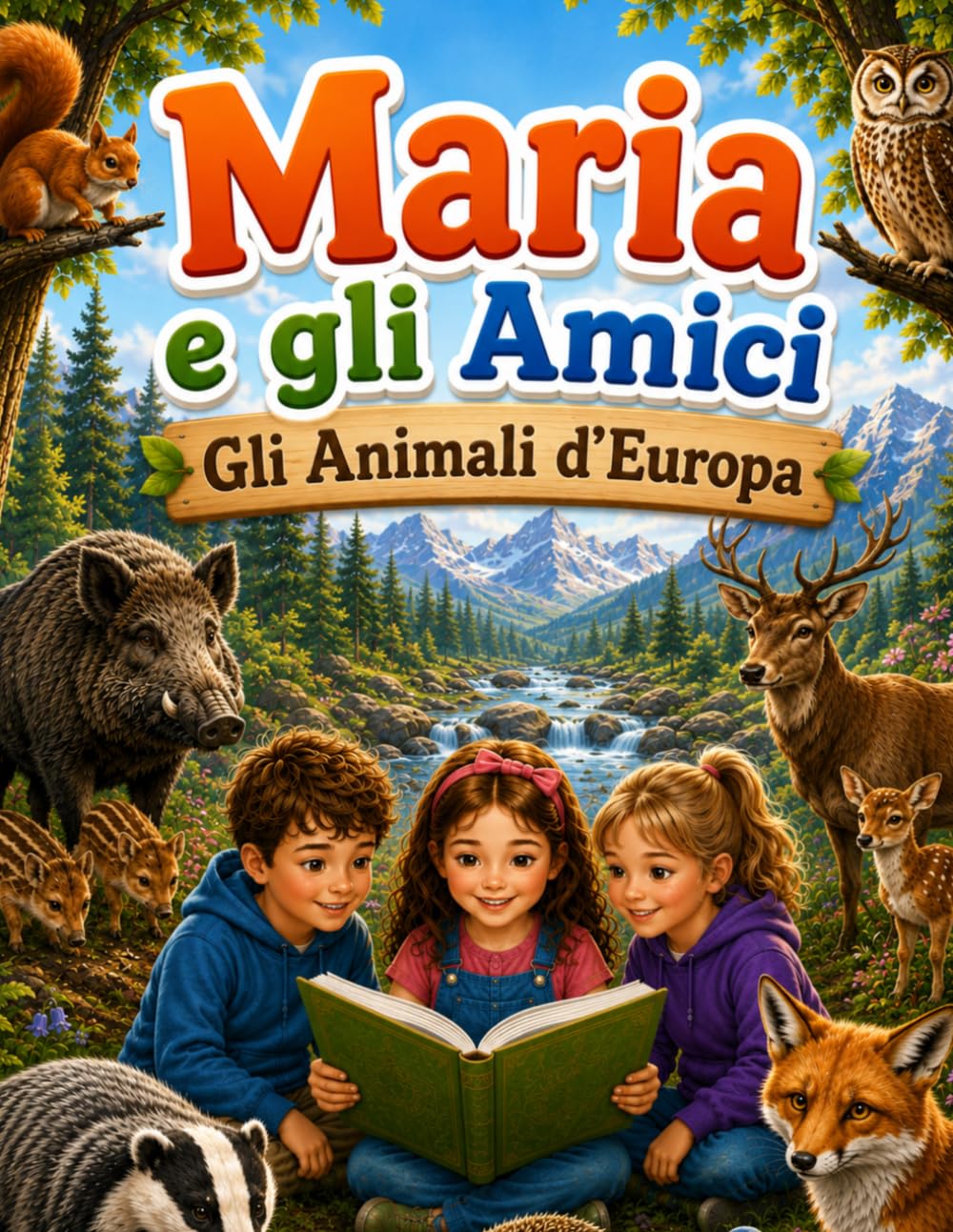 Maria e gli Amici — Gli Animali d’Europa: Esplora gli incredibili animali d’Europa con storie, curiosità, immagini realistiche e pagine da colorare | ... bambini dai 4 ai 10 anni (Maria and Friends)