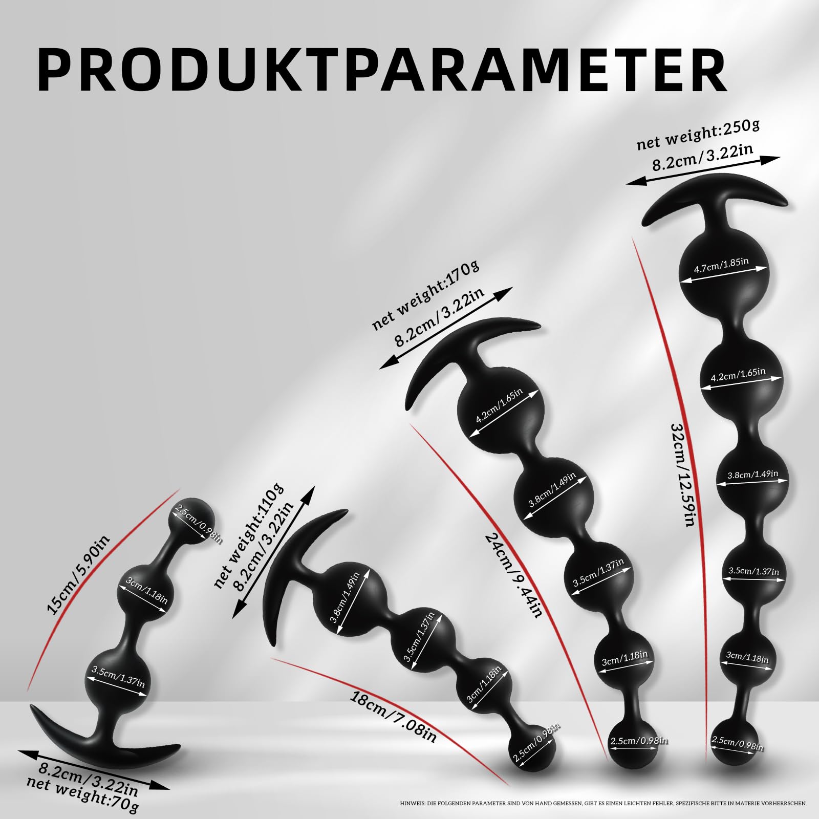 AMAZBEE Bolas Anales de silicona con bolas de diferentes tamaños Pliable & skin friendly anal beads sex toy with narrow flared base butt plug dildo for men women black (5 Bead)