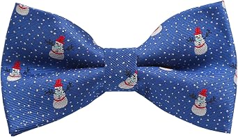Alizeal Mens Christmas Pattern Pre-tied Party Bow Tie | Background with Christmas Pattern Pre-tied Christmas Party Bow Tie