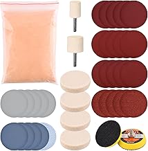 Glass Polishing Kit, 39Pcs/Set Glass Scratch Remover, Deep Scratch Window Repair Tool, Window Windscreen Repair Kit with Cerium Oxide Polishing Powder Polish Pad and WheelSize39pcs