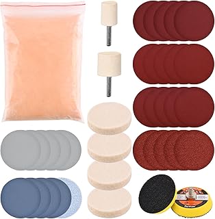 Glass Polishing Kit, 39Pcs/Set Glass Scratch Remover, Deep Scratch Window Repair Tool, Window Windscreen Repair Kit with Cerium Oxide Polishing Powder Polish Pad and Wheel(Size:39pcs)