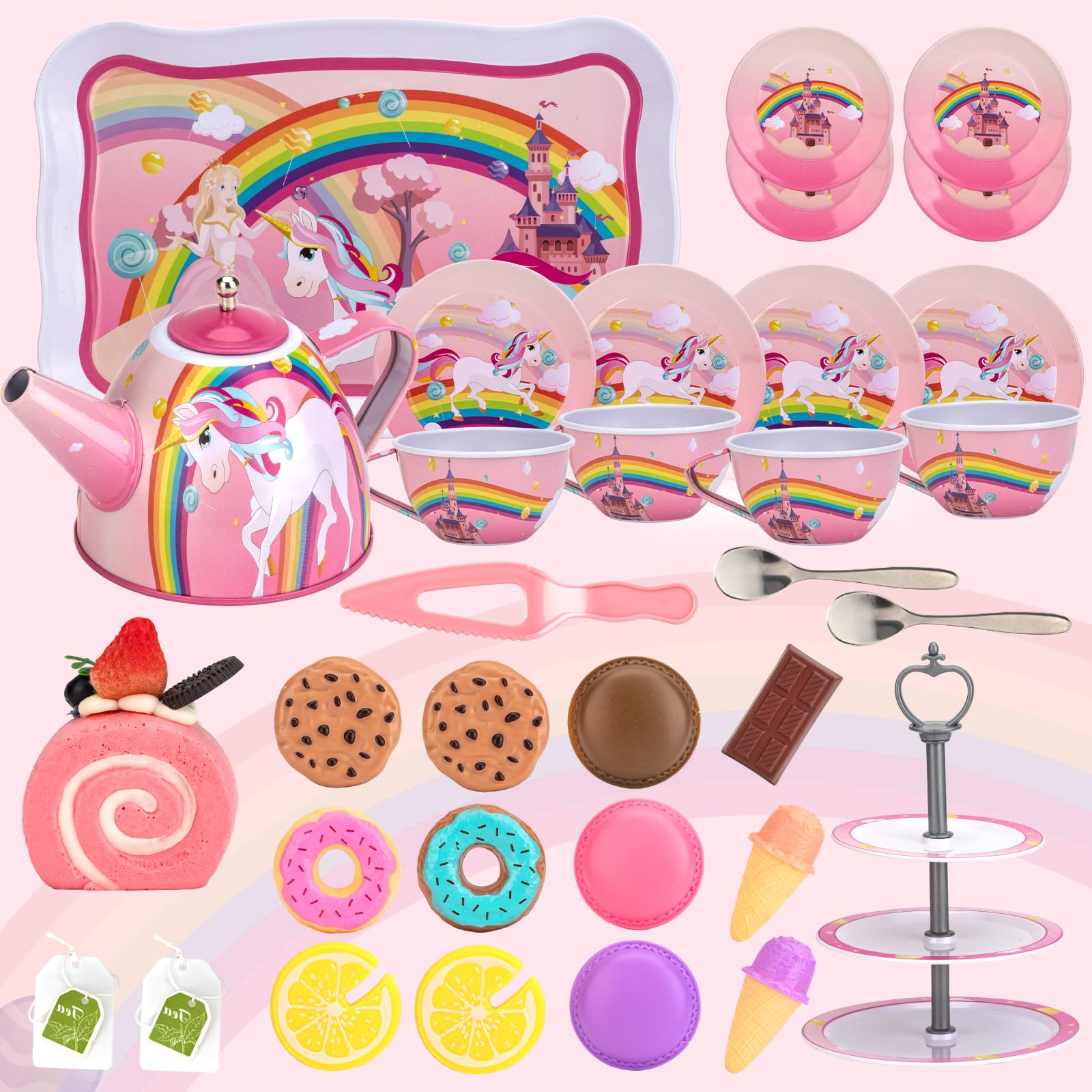 Snapklik.com : Tea Party Set For Little Girls,45Pcs Unicorn Tea Party ...