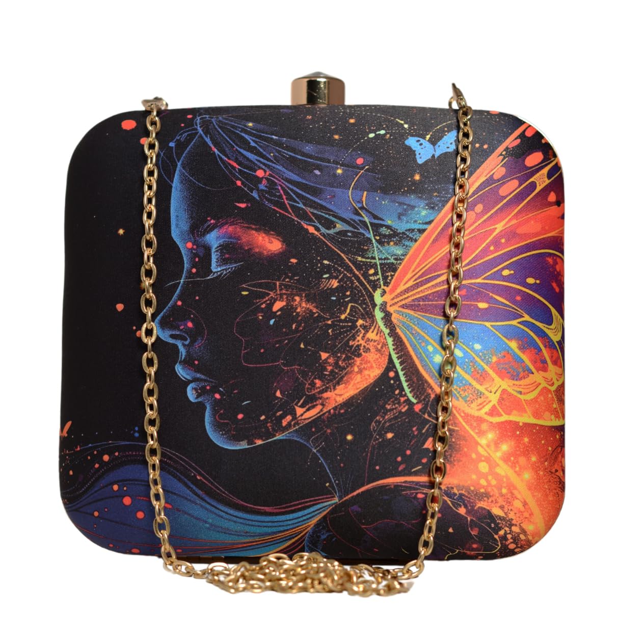 artklim Butterfly Women Printed Clutch Bag for Women With Detachable Chain Strap-picture-30
