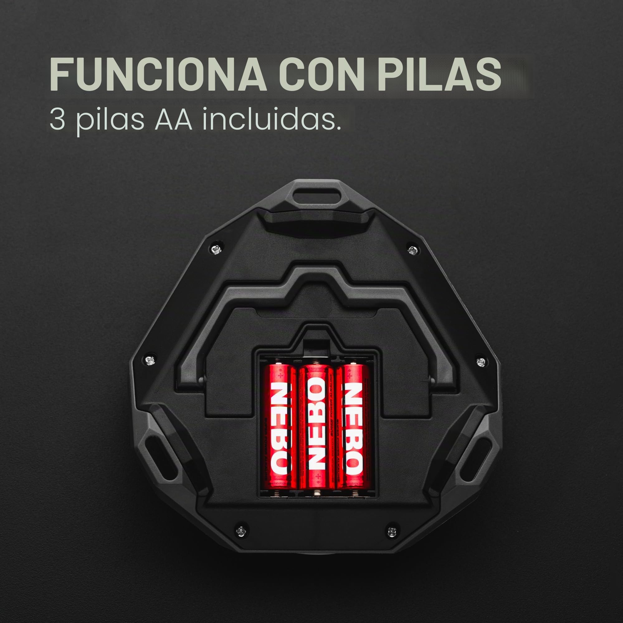 NEBO Galileo Air 500 Farol Camping Plegable – 500 Lúmenes | Plegable Plano | 6 Modos | Direct-to-Red | Smart Power Control | Gancho Plegable | IPX4 | 330g | 3x AA | Linterna de camping plegable inflable de 500 lúmenes, IPX7 resistente al agua, luz ultrali