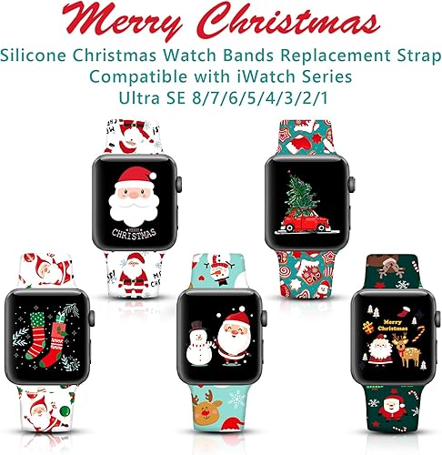 Miniatura 5 de Correa de reloj de Navidad para Halloween compatible con Apple Watch Band de 1.496 in, 1.575 in, 1.614 in, 1.654 in, 1.732 in, 1.772 in, iWatch
