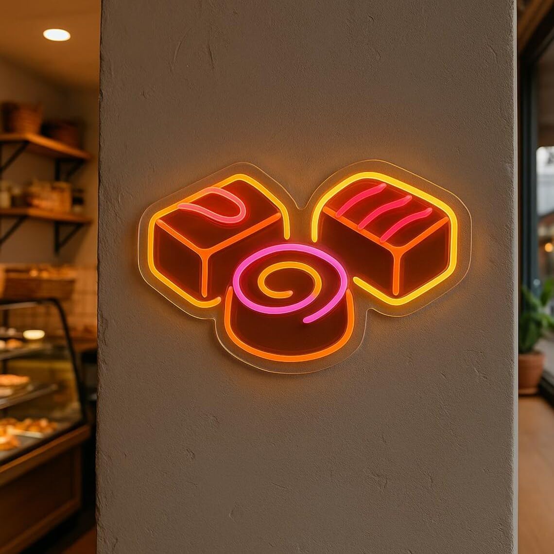 Candy Neon Sign. LED Cake Shop Decor. Coffee Shops Neon Decor. Pastry Chef Gift Idea.