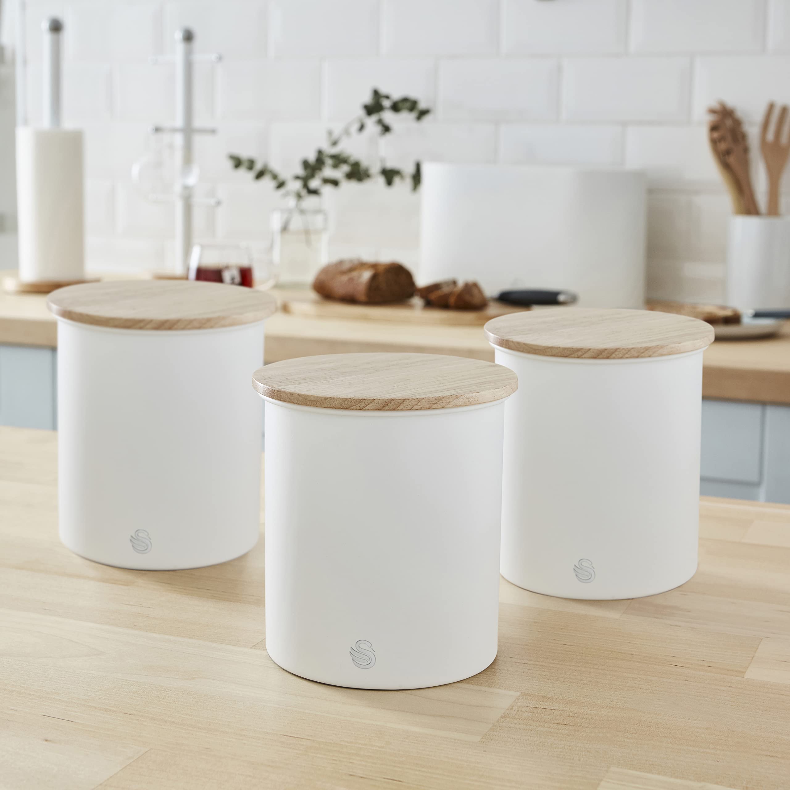 Buy Swan Nordic 7 Piece Kitchen Set in Cotton White Including 1.7L Jug Kettle, 2 Slice Toaster