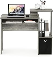 Vista 4 de Furinno 12095BK/BR Econ - Escritorio multiusos para oficina en casa, Madera, Roble francés gris/negro.