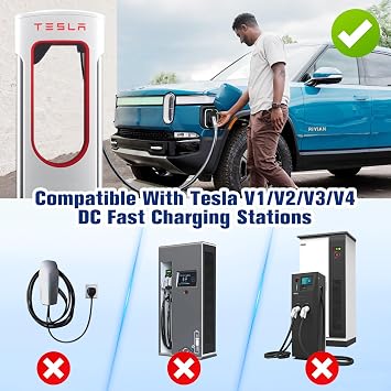 Tesla to CCS Adapter [Max 500A, 1000V] NACS to CCS Electric Vehicle Adapters, Tesla Supercharger Adapter, Fit for All Ford EVs, Fit for Volvos R1T R1S R2 R3 EVs