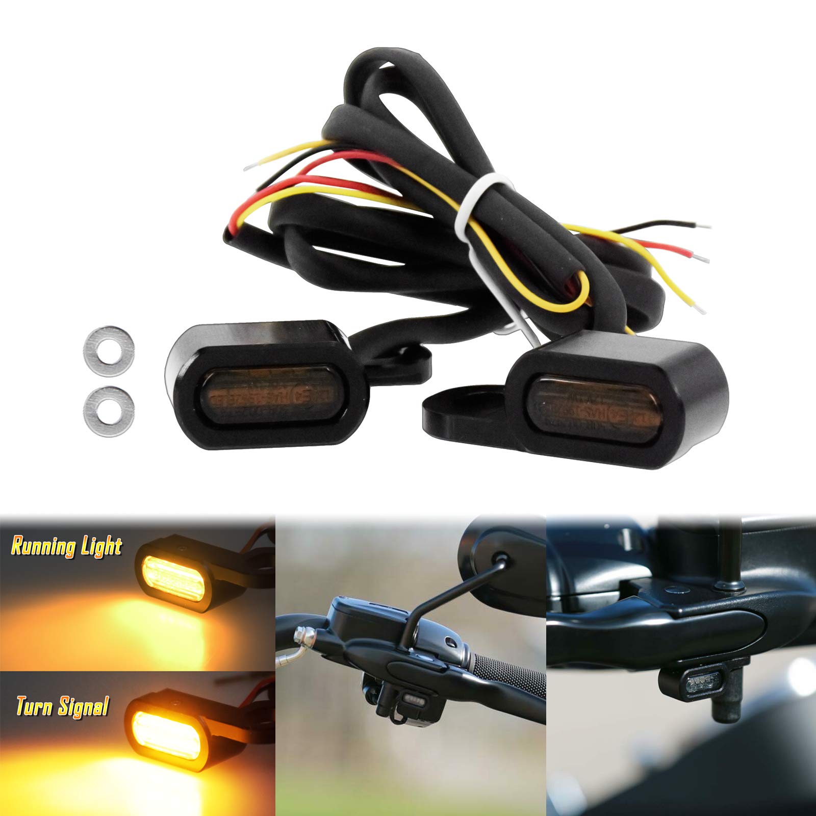 Luz intermitente LED para motocicleta, luz intermitente, luces intermitentes, mini ajuste para Harley Touring Road King Street Gilde Electra Glide 2009-2017 Softail 2015-2020 lente ahumada