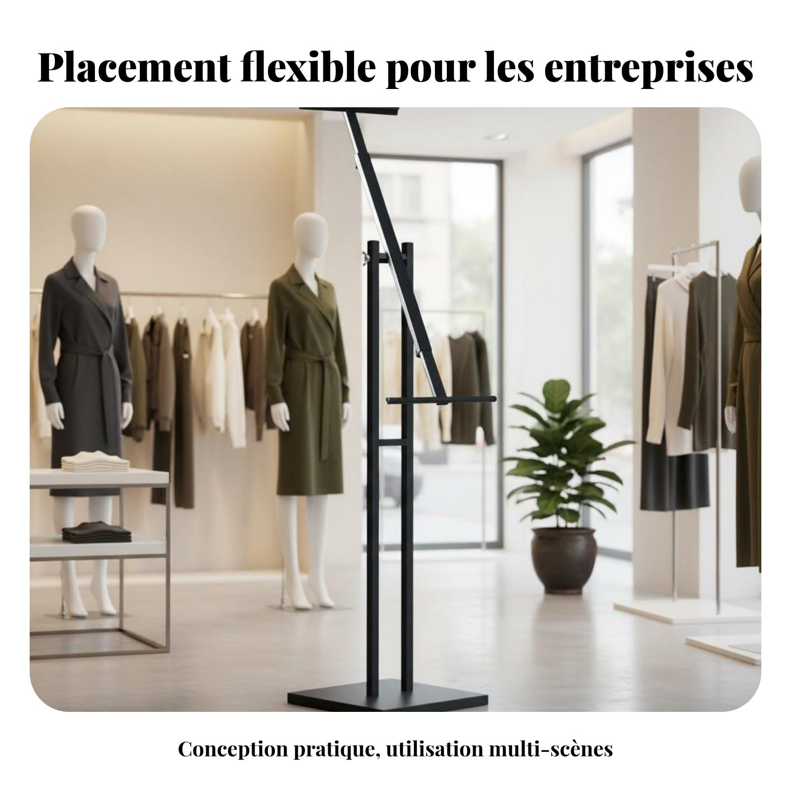 Amagogo Soporte de Carteles de Piso Portapósters Portamenús Expositor Señalizador de Metal con Base Pesada Ajustable y Montaje Rápido Adecuado para Tiendas , Negro , 8jin A Prueba De Viento+Inclinado