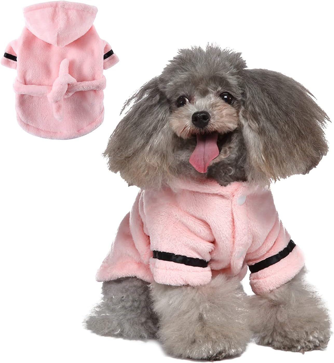 CheeseandU Dog Bathrobe for Small Dogs Winter Luxury Soft