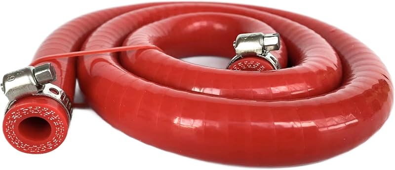 Mangueira de silicone para aquecedor 3/8" bekelan, reforçada 4 camadas, vermelha – 5 ft (1,52 m)