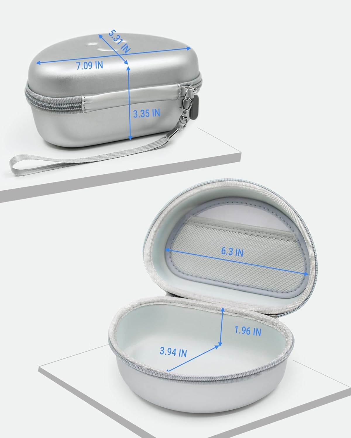 Hard Headphone Case for Beats Solo 4, Studio Pro, Solo 3, Studio 3, Solo 2,Over Ear Headphone Carrying Case with Storage Cable Bag Strap for Travel (SILVER) - Image 5