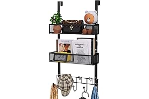 HapiRm Over The Door Hanger with Coat Hooks and 2 Baskets: The...