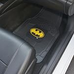 Tapis de plancher en caoutchouc Batman 4 PC Protection contre les intempéries à l'avant - Trimmable pour montage (WBMT-1372+MT-802-BK_AMZCJ2)