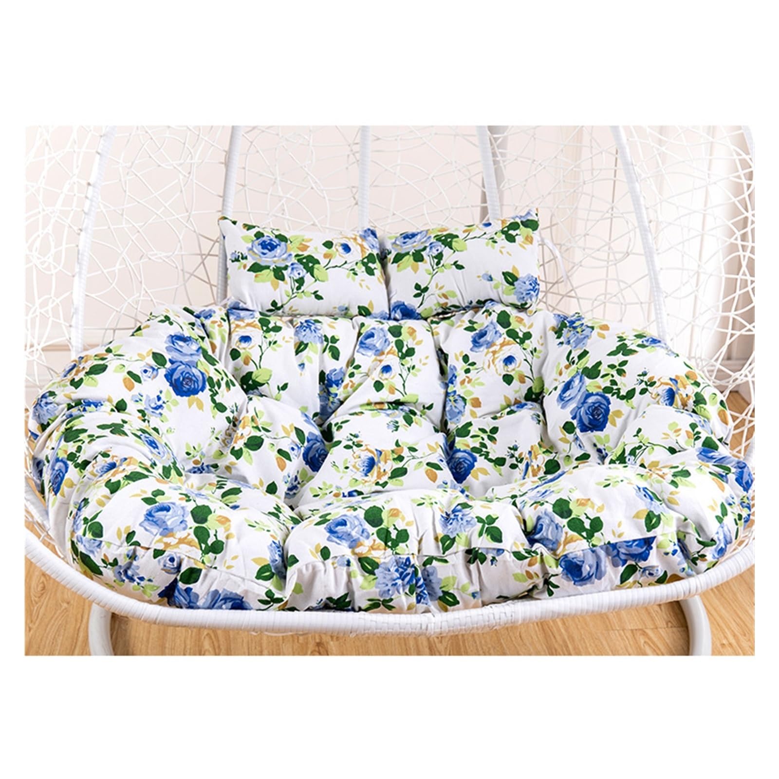 Meiiron Double Egg Chair Cushion Outdoor, Double Hanging Wicker Rattan Egg Swing Cushion Replacement, 2 Person Hanging Egg Hammock Chair Seat Cushion(Color 13)